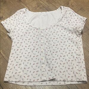 Floral Button-Up Crop Top